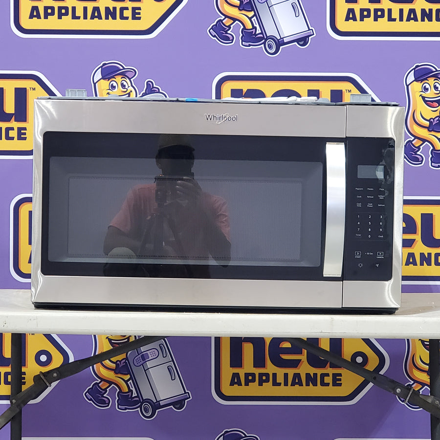 Whirlpool Hood Combination 1.7 Cu. Ft. Microwave with Electronic Touch Controls and Dishwasher Safe Turntable Plate 5SD210 - WMH31017HS - Open Box