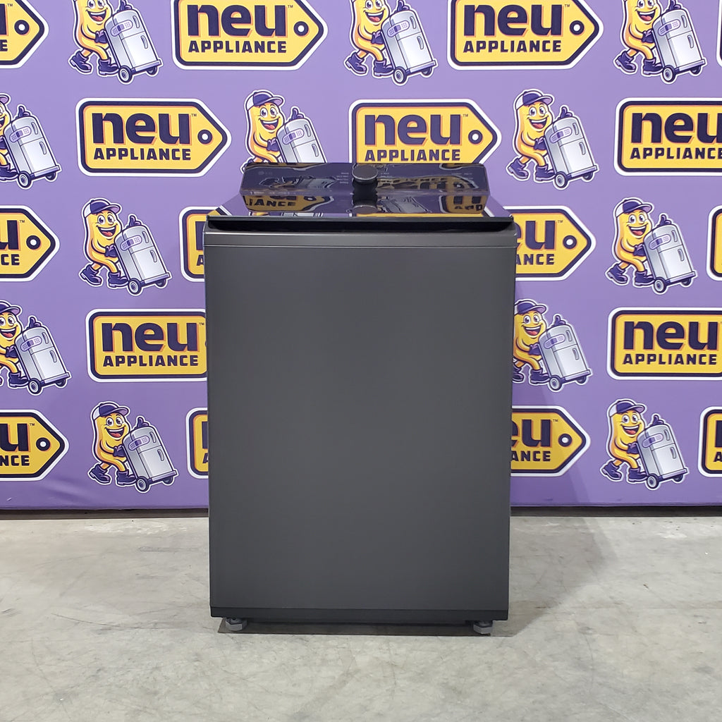 Pictures of LG 5.3 cu. ft. Smart Top Load Washer with 4-Way® Agitator and AI Sensing EasyUnload™ WT8405CB - New in Box and LG 7.3 cu. ft. Ultra Large Capacity Rear Control Electric Dryer with LG EasyLoad™ Door and TurboSteam™ 16117 - DLEX8600BE - Open Box - Neu Appliance Outlet - Discount Appliance Outlet in Austin, Tx