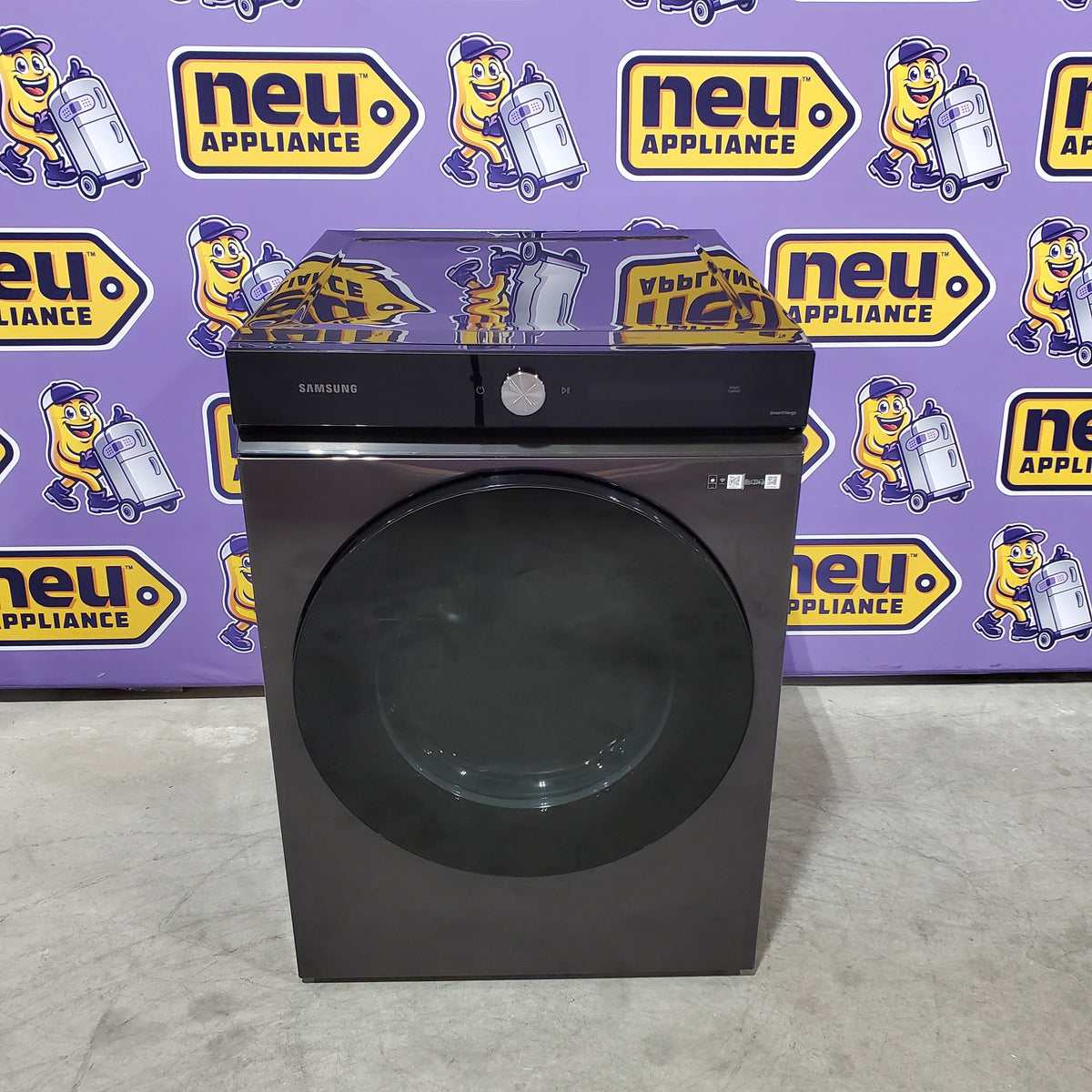 Samsung 7.6 Cu. Ft. Stackable Smart Electric Dryer with Steam and Super Speed Dry in Brushed Black DVE53BB8700V - Scratch & Dent (Moderate)