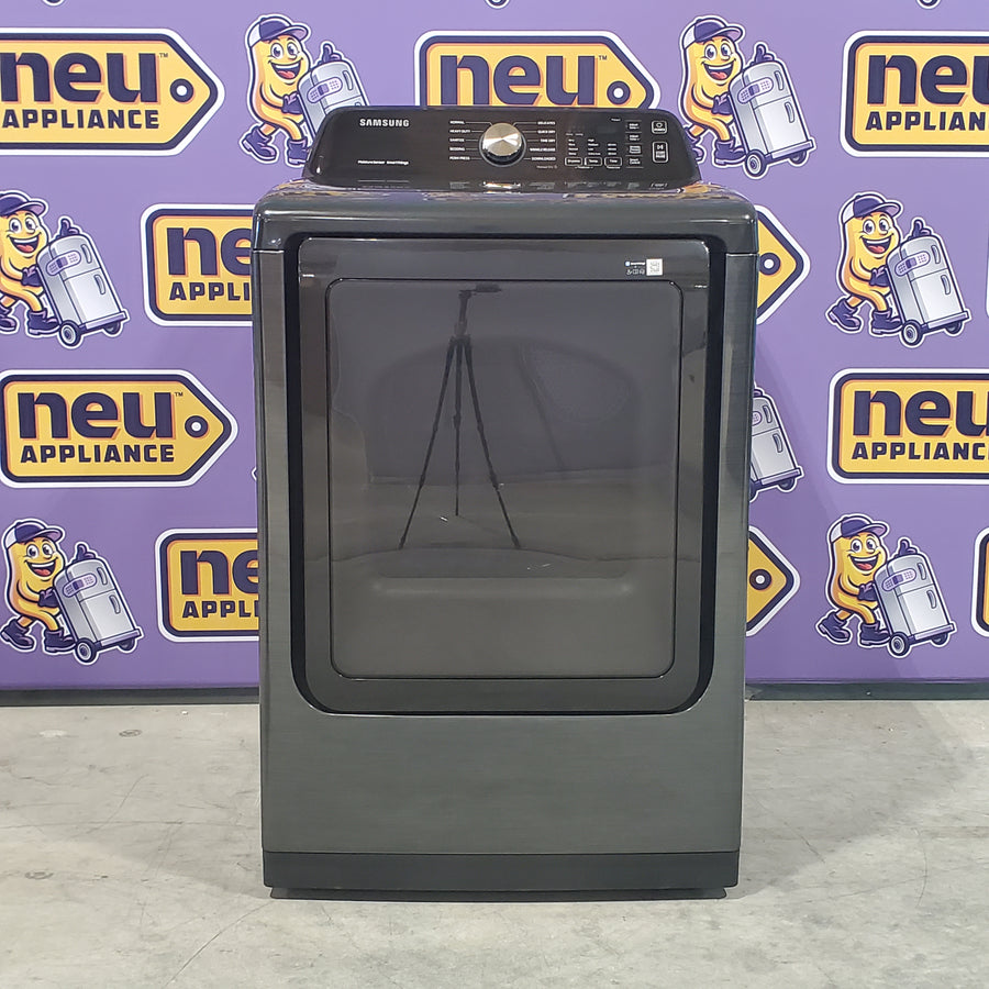 Samsung Brushed Black 7.4 cu. ft. Smart Electric Dryer with Sensor Dry DVE47CG3500V - Scratch & Dent - Minor