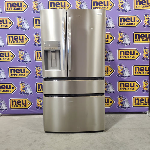 Pictures of Frigidaire Gallery 22 Cu. Ft. 4-Door Counter-depth French Door Refrigerator with Ice Maker (Fingerprint Resistant Stainless Steel) ENERGY STAR GRMC2273CF - Scratch and Dent (Moderate) - Neu Appliance Outlet - Discount Appliance Outlet in Austin, Tx