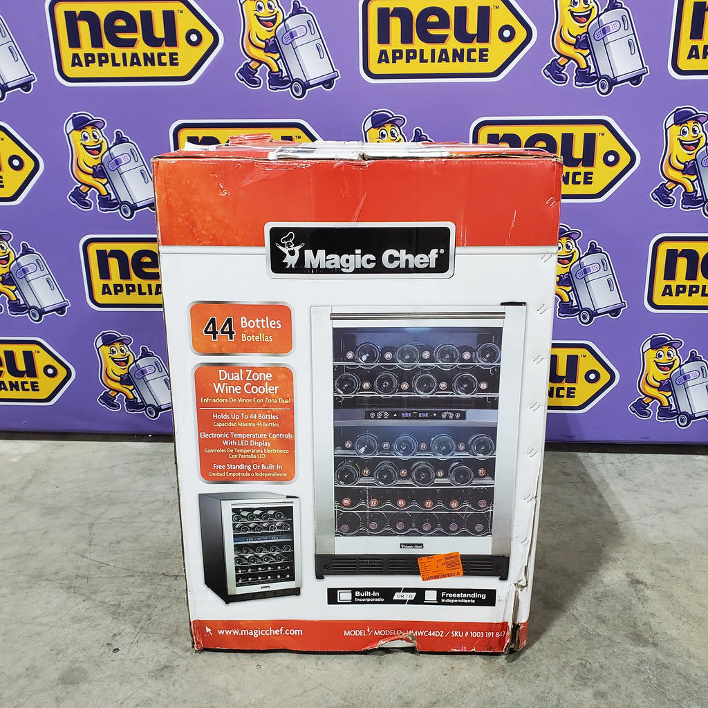 Magic Chef 44 Bottle Dual Zone Wine Cooler in Stainless Steel 25135SD644 - HMWC44DZ - New in Box