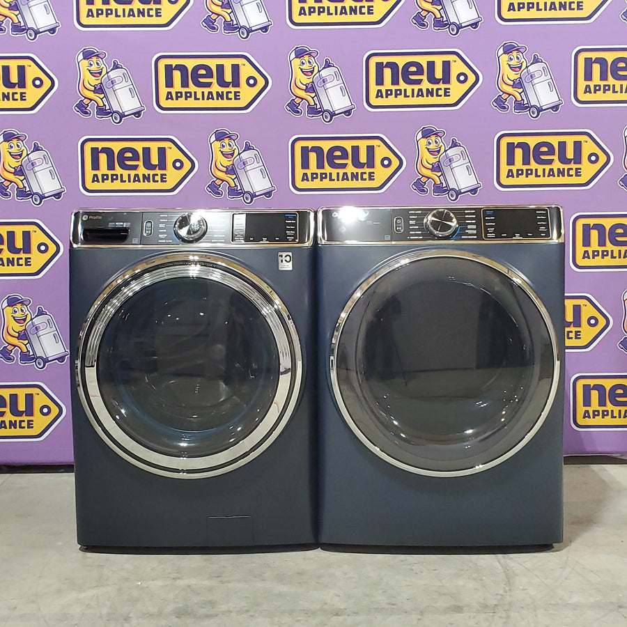 GE Profile 5.3 cu. ft. Smart Front Load Washer with Microban Technology PFW870SPVRS - Scratch & Dent (Minor) and GE Profile Smart Front Load Electric 7.8 Cu. Ft. Capacity Dryer with Steam and Sanitize Cycle 16045 - PFD87ESPVRS - Scratch & Dent (Minor)