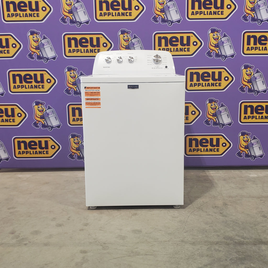Pictures of Maytag Top Load 3.8 cu. ft. Washer with Deep Fill and Quick Wash Cycle MVW4005SW and Top Load Electric Wrinkle Prevent 7.0 cu. ft. Dryer with Auto Dry MED4005SW - Scratch & Dent - (Minor) - Neu Appliance Outlet - Discount Appliance Outlet in Austin, Tx