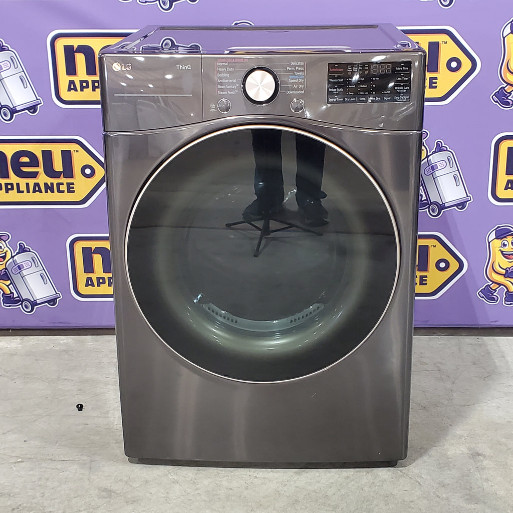 Pictures of LG Black Steel Smart Wi-Fi Enabled Front Load Electric 7.4 Cu. Ft. Dryer with TurboSteam and Built-In Intelligence 17SD099 - DLEX4000B - Scratch & Dent (Minor) - Neu Appliance Outlet - Discount Appliance Outlet in Austin, Tx