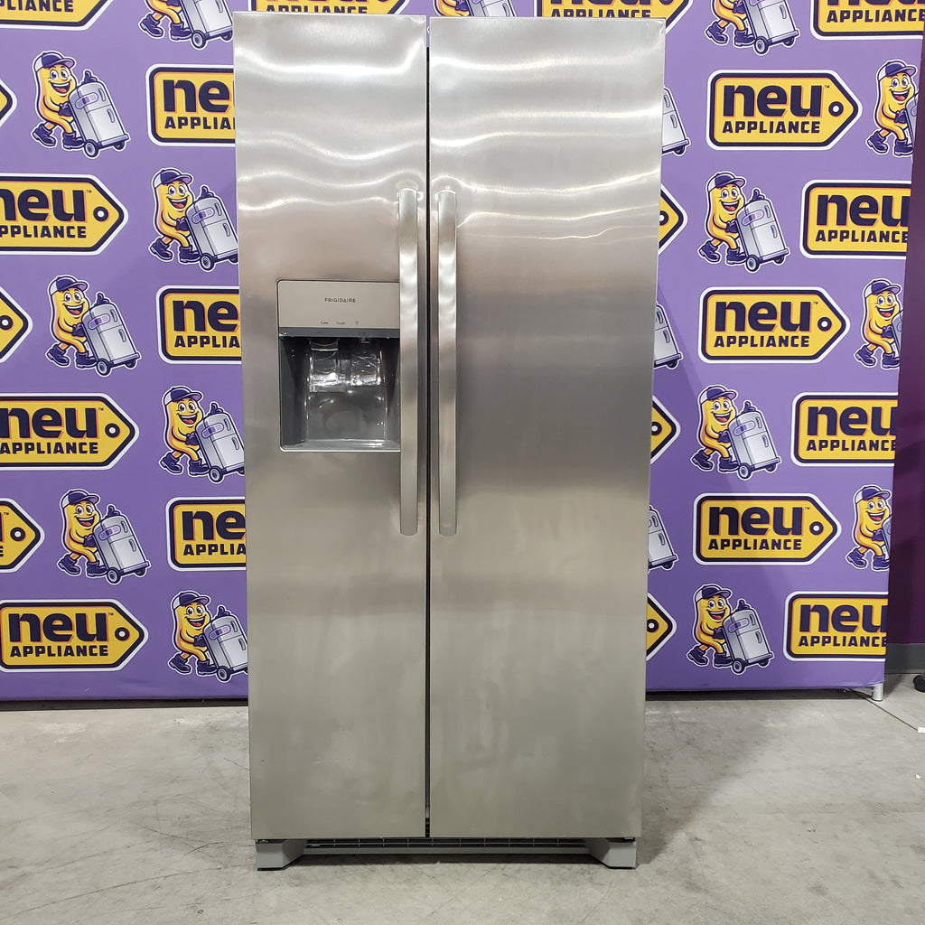Pictures of Frigidaire 33" Wide 22.3 cu. ft. ENERGY STAR Side by Side Refrigerator Stainless Steel with Exterior Water and Ice Dispenser 20SD105 - FRSS2323AS - Scratch & Dent (Minor) - Neu Appliance Outlet - Discount Appliance Outlet in Austin, Tx