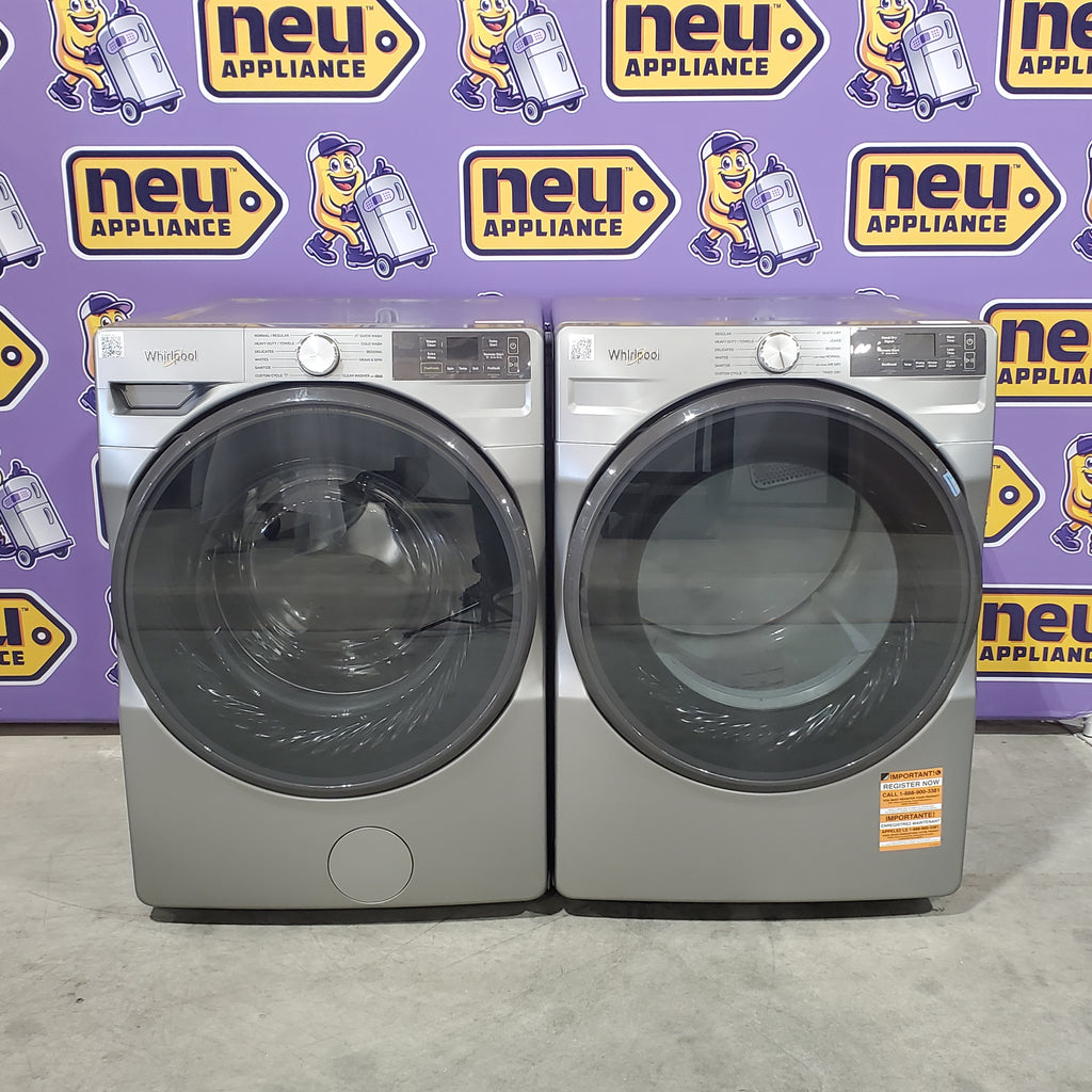 Pictures of Whirlpool 4.5 cu. ft. Smart Front Load ENERGY STAR® Washer with FreshFlow™ Vent System WFW5720RR - Scratch & Dent (Minor) and 7.4 cu. ft. Smart Front Load ENERGY STAR® Electric Dryer with Wrinkle Shield™ Option 16093 0 WED5720RR - Scratch & Dent (Minor) - Neu Appliance Outlet - Discount Appliance Outlet in Austin, Tx