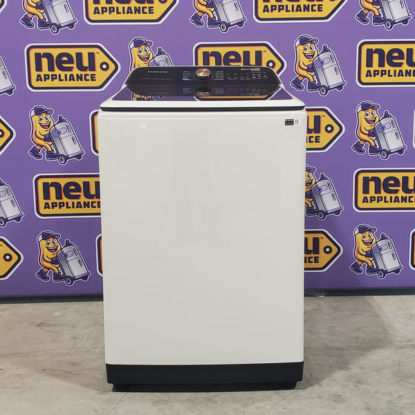 Samsung Extra-Large Capacity Smart Top Load 5.5 cu. ft. Washer with Auto Dispense System in Ivory and WI-FI Connectivity WA55CG7500AE - Open Box