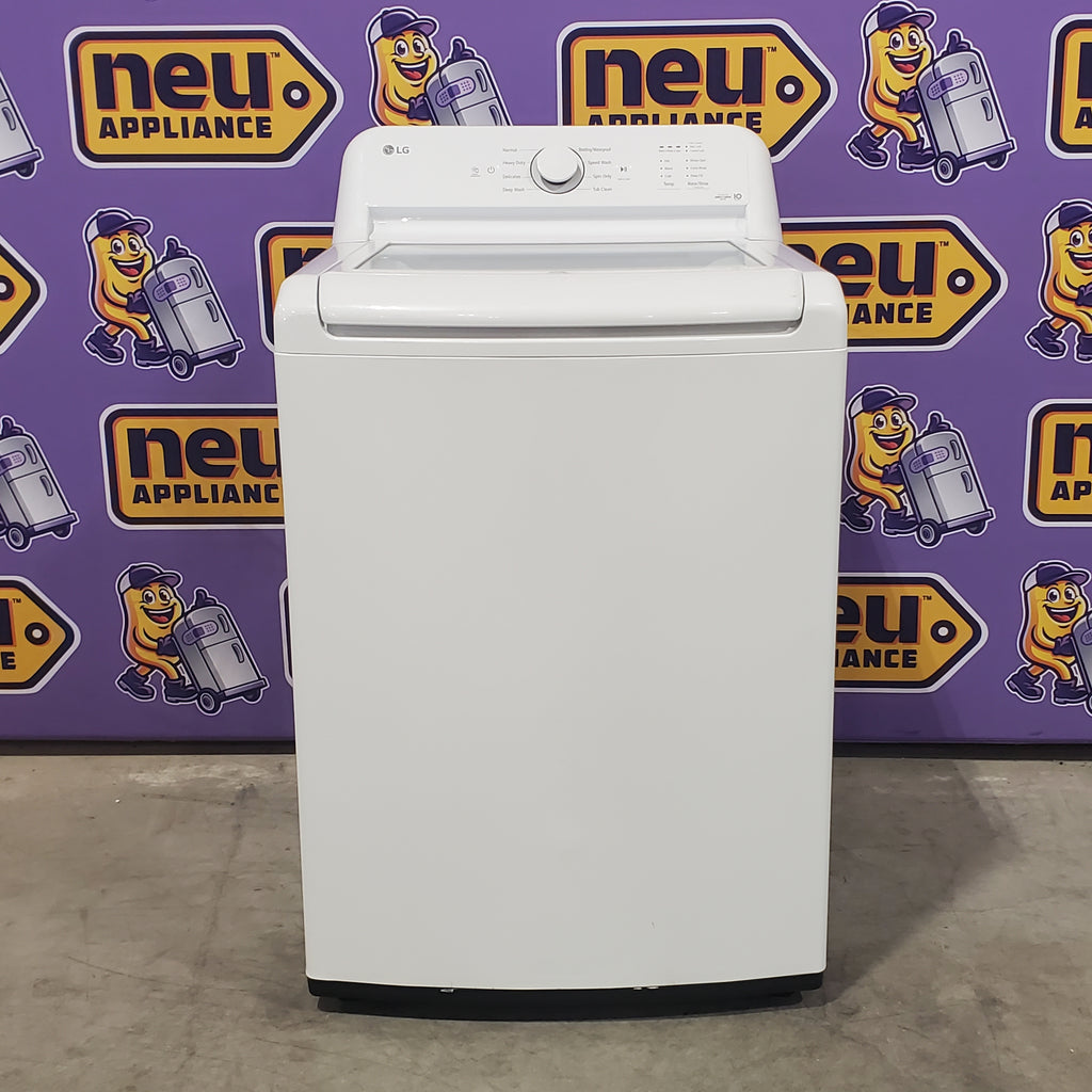 Pictures of LG Top Load 4.1 Cu. Ft. Washer with TurboDrum Technology in White WT6105CW - Certified Refurbished and LG 7.3 Cu. Ft. Electric Rear Control Ultra Large Capacity Dryer in White with Sensor Dry 16109 - DLE6100W - Open Box - Neu Appliance Outlet - Discount Appliance Outlet in Austin, Tx