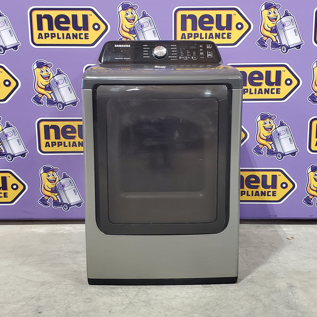 Samsung 4.5 cu. ft. Capacity Top Load Washer with Active WaterJet in Platinum WA45T3400AP - Certified Refurbished and Samsung Platinum Electric 7.4 Cu. Ft. Dryer with Sensor Dry 16065 - DVE45T3400P - Certified Refurbished