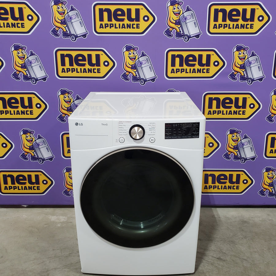 LG 4.5 cu. ft. Front Load Washer with Steam and Built-In Intelligence in White WM4000HWA - Scratch & Dent (Minor) and LG 7.4 cu. ft. Front Load Electric Dryer with TurboSteam and Sensor Dry Technology in White 16237 - DLEX4000W - Scratch & Dent (Moderate)