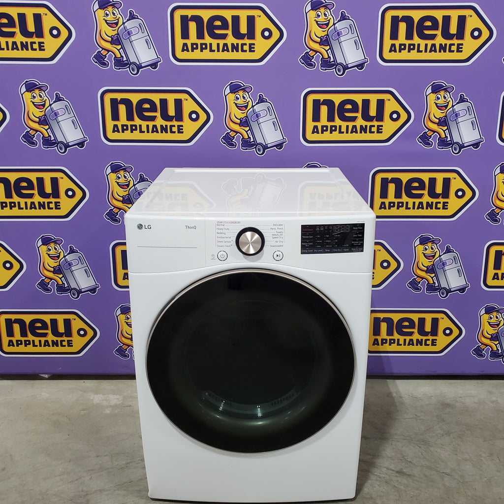 LG 4.5 cu. ft. Front Load Washer with Steam and Built-In Intelligence in White WM4000HWA - Scratch & Dent (Minor) and LG 7.4 cu. ft. Front Load Electric Dryer with TurboSteam and Sensor Dry Technology in White 16237 - DLEX4000W - Scratch & Dent (Moderate)