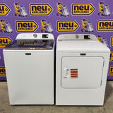 Maytag Top Load 4.8 cu ft Washer with Deep Fill and Slow-Close Glass Lid MVW6200KW - Scratch & Dent (Minor) and Maytag 7.0 cu ft Electric Dryer with Moisture Sensing and Quick Dry Cycle 16216 - MED6200KW - Scratch & Dent (Minor)