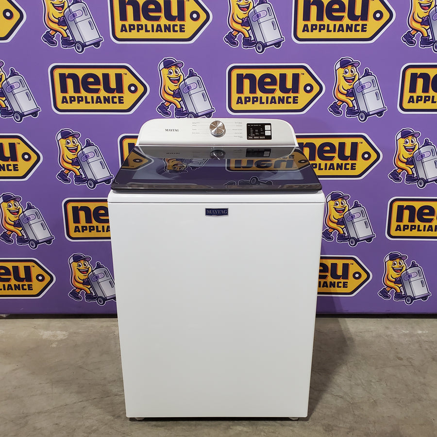 Maytag Top Load 4.8 cu ft Washer with Deep Fill and Slow-Close Glass Lid MVW6200KW - Scratch & Dent (Moderate) and Maytag 7.0 cu. ft Top Load Electric Dryer with Moisture Sensing 16227 - MGD6200KW - Scratch and Dent (Minor)