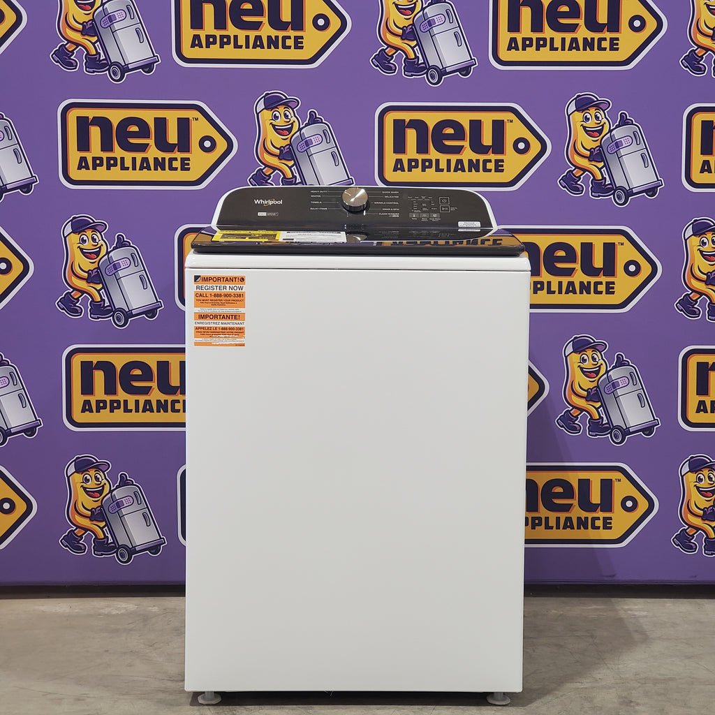 Pictures of 5.2–5.3 Cu. Ft. Whirlpool Top Load Washer in White with Removable Agitator WTW6157PW - Open Box and Whirlpool 7.0 cu. ft. Electric Dryer with Hamper Door WED5010LW - Open Box - Neu Appliance Outlet - Discount Appliance Outlet in Austin, Tx