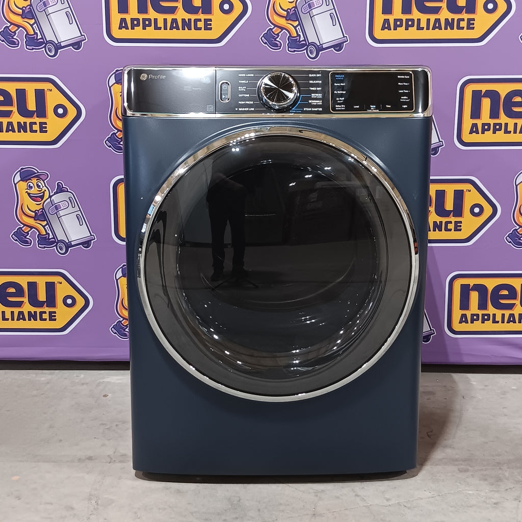 Pictures of GE Profile 5.3 cu. ft. Smart Front Load Washer with OdorBlock UltraFresh Vent System GE9864 - PFW870SPVRS - New in Box and GE Profile Smart Front Load Electric 7.8 Cu. Ft. Capacity Dryer with Steam and Sanitize Cycle GE9864E - PFD87ESPVRS - New in Box - Neu Appliance Outlet - Discount Appliance Outlet in Austin, Tx