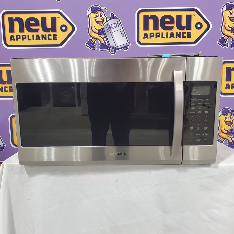 Samsung 1.9 cu. ft. Over-the-Range Microwave with Sensor Cooking in Stainless Steel 17SD214 - ME19R7041FS - Open Box