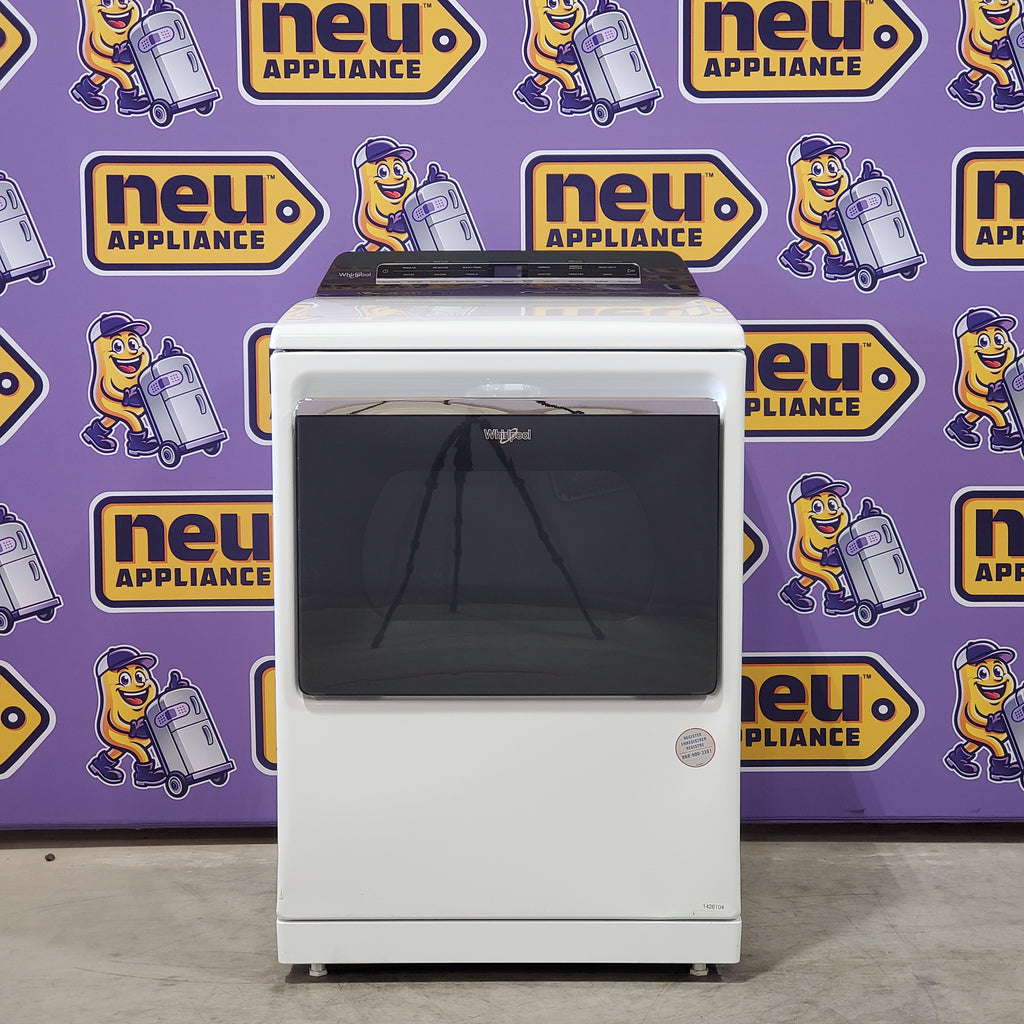 Pictures of Whirlpool High Efficiency Agitator Large Top-Load Washer in White WTW5105HW - Scratch & Dent (Minor) and Whirlpool 7.4 cu. ft. Electric Dryer with Hamper Door WED8127LW - Scratch & Dent (Minor) - Neu Appliance Outlet - Discount Appliance Outlet in Austin, Tx
