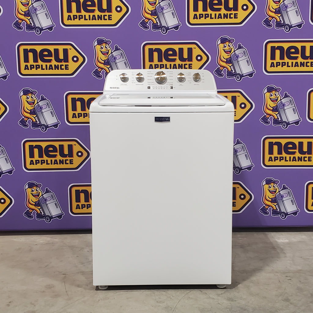 Pictures of Maytag Top Load 4.7 cu. ft. Agitator Washer with Extra Power and Deep Fill Option MVW5435PW and Gas Wrinkle Prevent 7.0 cu. ft Dryer with End of Cycle Signal MGD4500MW - Neu Appliance Outlet - Discount Appliance Outlet in Austin, Tx