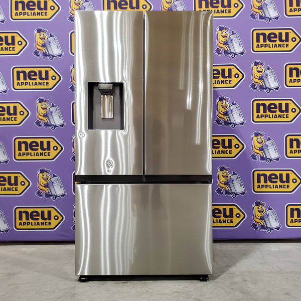Samsung 26 cu. ft. Counter Depth Mega Capacity 3-Door Stainless Steel French Door Refrigerator with External Water and Ice Dispenser 4SD421 - RF27CG5B10SRAA - Scratch & Dent - Minor