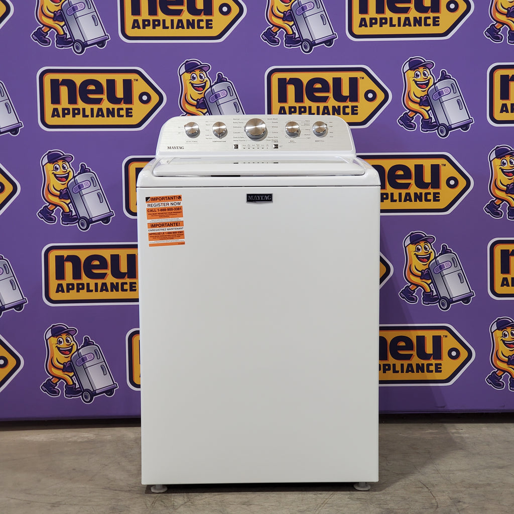 Pictures of Maytag Top Load 4.7 cu. ft. Agitator Washer with Extra Power and Deep Fill Option MVW5435PW - Open Box and MayTag 7.0 cu. ft. Top Load Electric Wrinkle Prevent Dryer MED4500MW - Scratch & Dent (Minor) - Neu Appliance Outlet - Discount Appliance Outlet in Austin, Tx