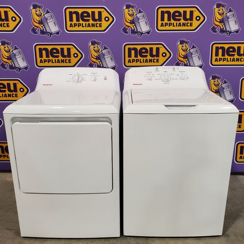 Hotpoint® 4.0 cu. ft. Capacity Washer with Cold Plus and Water Level Control HTW265ASWWW - Scratch & Dent (Minor) and Hotpoint 6.2 cu. ft. Capacity Electric Dryer with Up To 120 ft. Venting and Shallow Depth 16180 - HTX26EASWWW - Scratch & Dent (Minor)