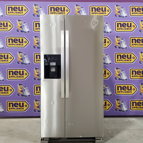 Whirlpool 33 Inch Wide Side by Side 21 Cu. Ft. Refrigerator with Can Caddy and Frameless Glass Shelves in Fingerprint Resistant Stainless Steel WRS321SDHZ - Scratch and Dent (Minor)