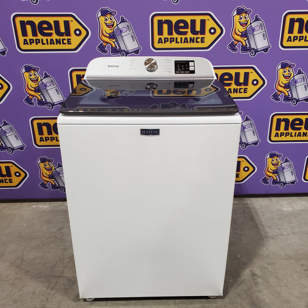 Pictures of Maytag Top Load 4.8 cu ft Washer with Deep Fill and Slow-Close Glass Lid MVW6200KW - Scratch & Dent (Minor) and Maytag 7.0 cu. ft Top Load Gas Dryer with Moisture Sensing 16153 - MGD6200KW - Open Box - Neu Appliance Outlet - Discount Appliance Outlet in Austin, Tx