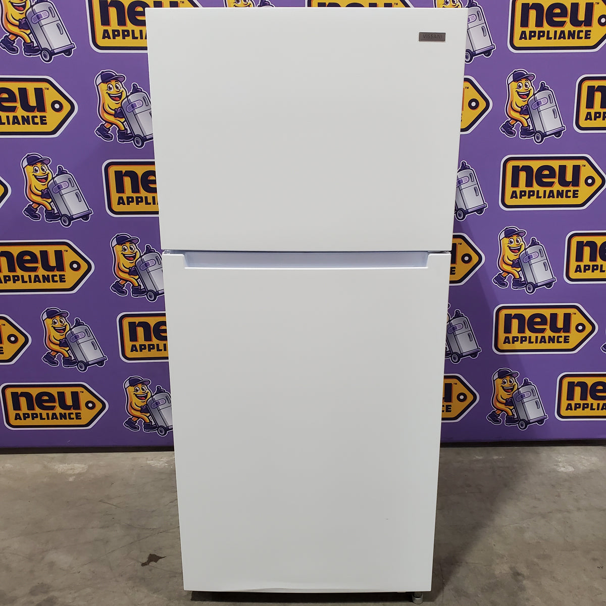 Vissani 18.1 cu. ft. Top Freezer Refrigerator with Adjustable Glass Shelving in White, Garage Ready 251310SD901 - MDTF18WHR5 - Scratch & Dent (Moderate)