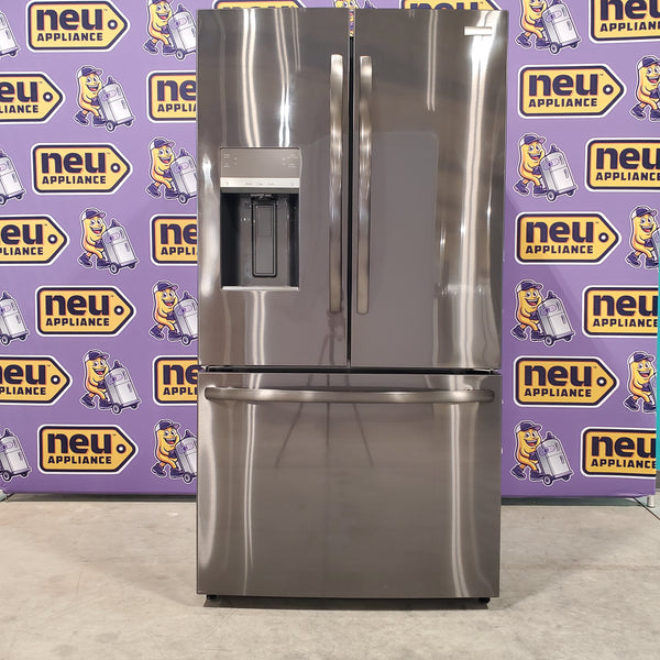 Black Stainless Steel ENERGY STAR Frigidaire 27.8 cu. ft. 3 Door French Door Refrigerator with Exterior Water and Ice Dispenser FRFS2823AD - Open Box