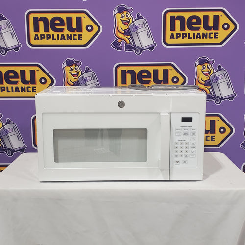 GE 1.6 cu. ft. Over the Range Microwave in White with 13.5 inch Defrost Options 25SA242 - JVM3160DFWW - Open Box
