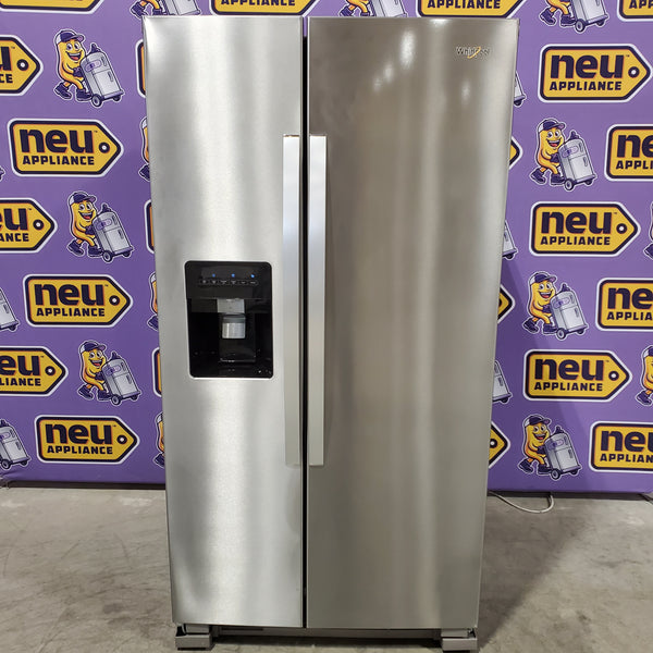 Whirlpool 24 cu ft Capacity Side By Side Refrigerator with Ice and Water Dispenser in Fingerprint Resistant Stainless Steel 22136SD346 - WRS315SDHZ - Scratch & Dent (Minor)