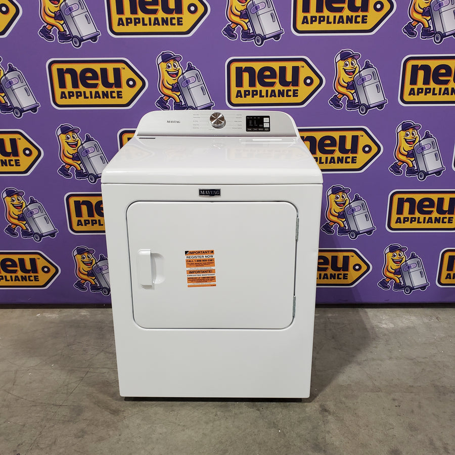 Maytag Top Load 4.8 cu ft Washer with Deep Fill and Slow-Close Glass Lid MVW6200KW - Scratch & Dent (Minor) and Maytag 7.0 cu ft Electric Dryer with Moisture Sensing and Quick Dry Cycle 16158 - MED6200KW - Scratch & Dent (Minor)