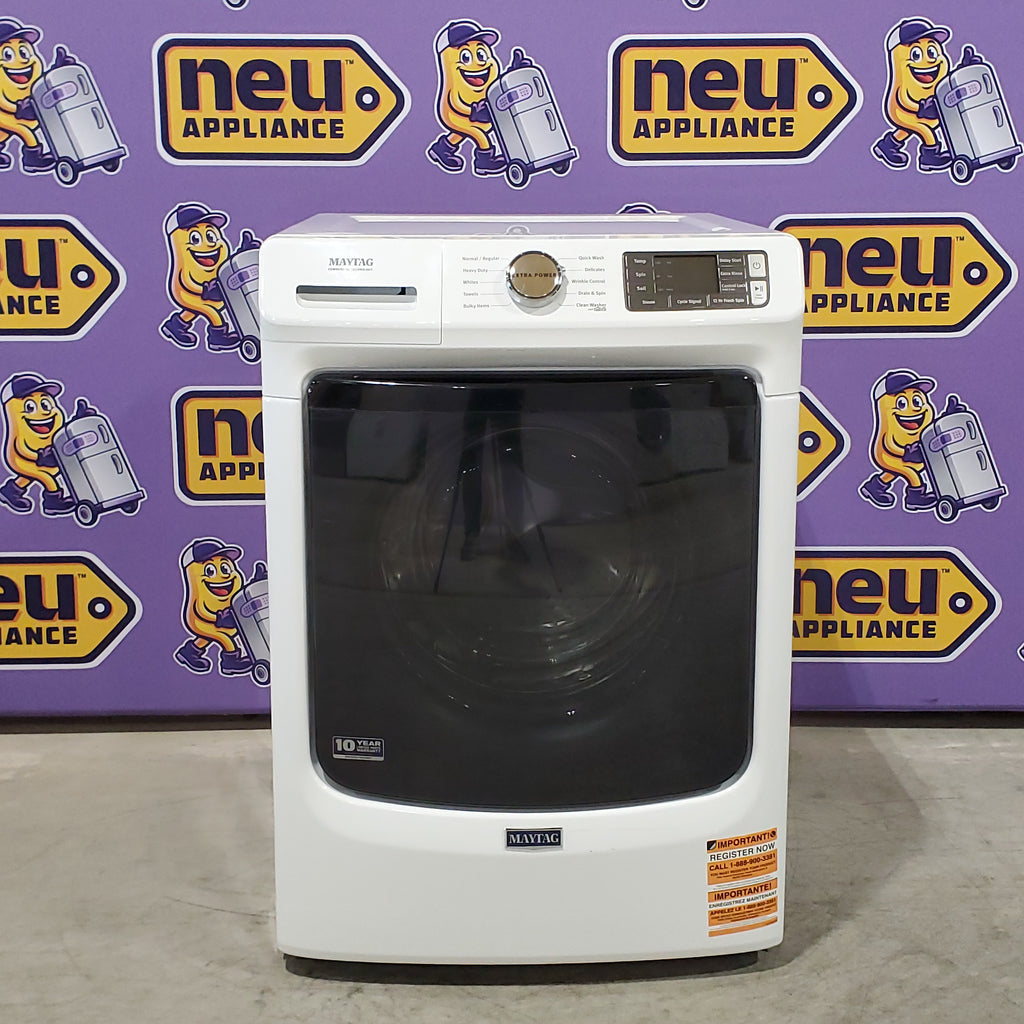 Pictures of Maytag 4.5 cu. ft. Front Load Washer with Extra Power and 12-Hr Fresh Spin™ Option MHW5630HW - Scratch & Dent (Moderate) and Maytag 7.3 cu. ft. Front Load Gas Dryer with Extra Power and Quick Dry Cycle MGD5630HW - Scratch & Dent (Minor) - Neu Appliance Outlet - Discount Appliance Outlet in Austin, Tx