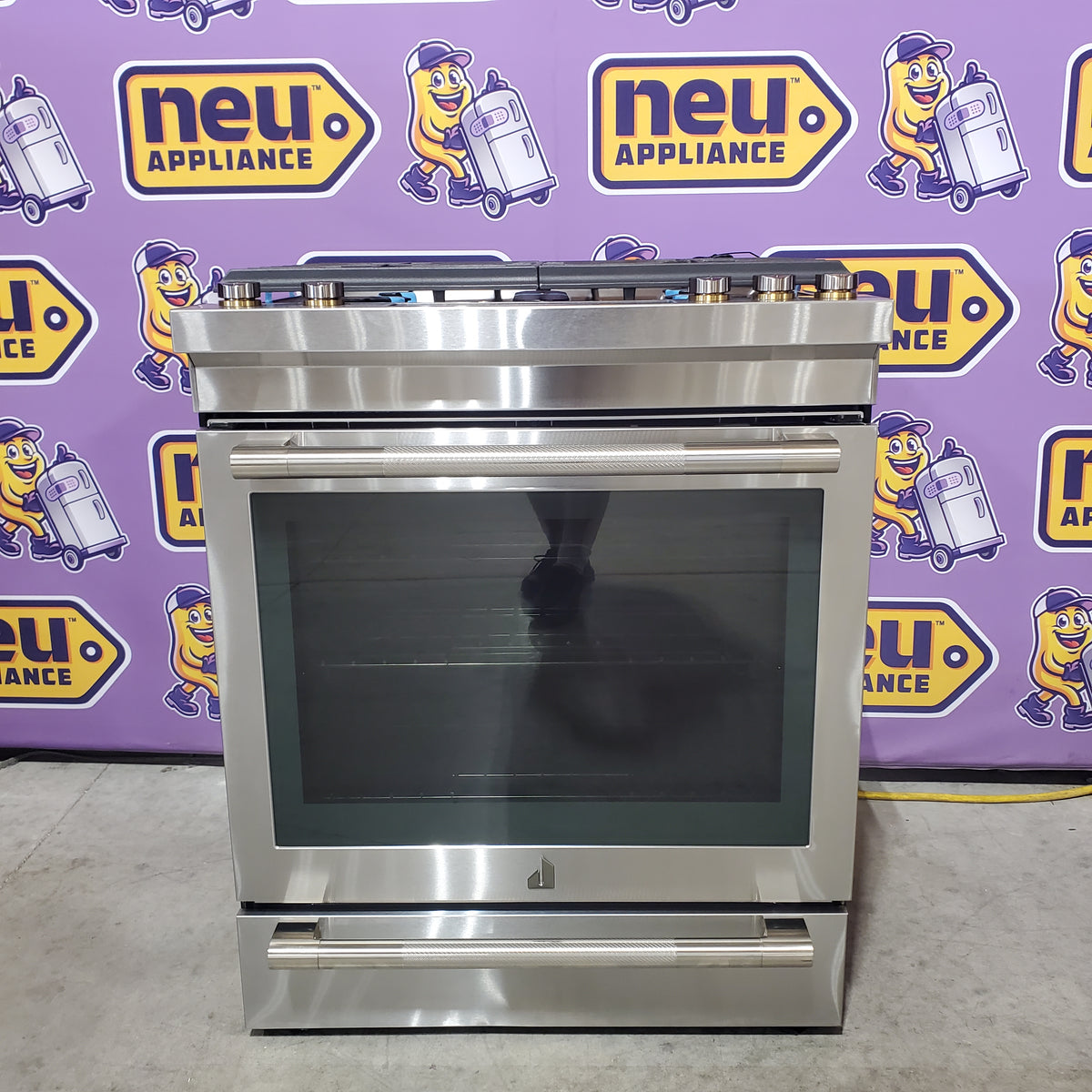 JennAir 30 in. Wide 5 Burner 7.1 Cu. Ft. Slide-In Dual Fuel Convection Range with Self-Cleaning and Air Fry in Stainless Steel JDS1450ML - Open Box