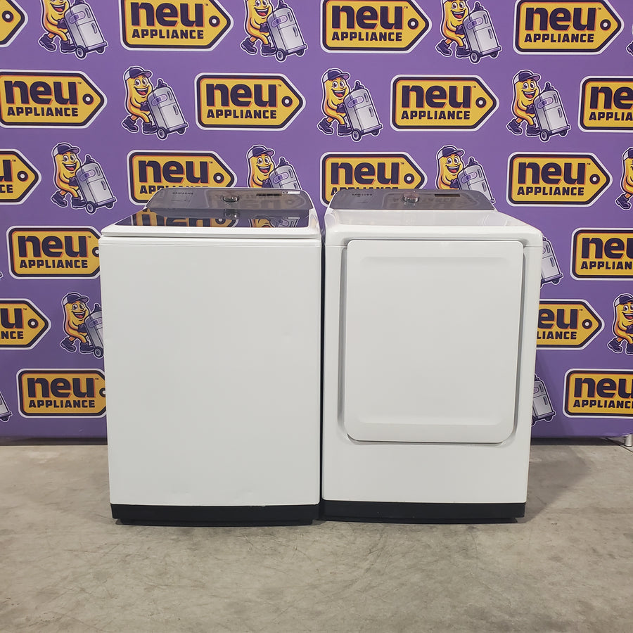 Samsung White Top Load 5.0 Cu. Ft. Washer with Super Speed WA50R5400AW - Certified Refurbished and Samsung White Electric 7.4 Cu. Ft. Dryer with Sensor Dry 16035 - DVE50R5200W - Certified Refurbished
