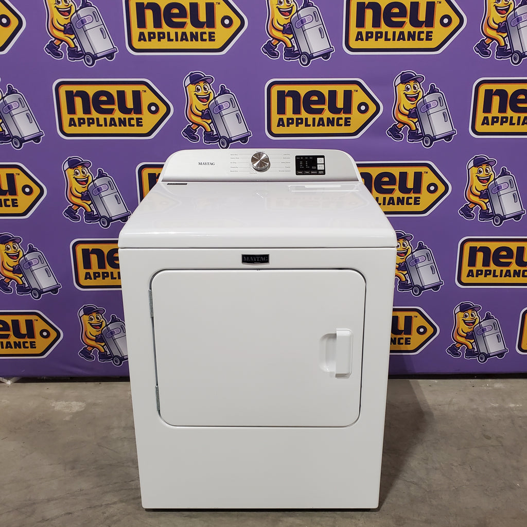 Pictures of Maytag Top Load 4.8 cu ft Washer with Deep Fill and Slow-Close Glass Lid MVW6200KW - Scratch & Dent (Minor) and Maytag 7.0 cu ft Electric Dryer with Moisture Sensing and Quick Dry Cycle 16230 - MED6200KW - Open Box - Neu Appliance Outlet - Discount Appliance Outlet in Austin, Tx