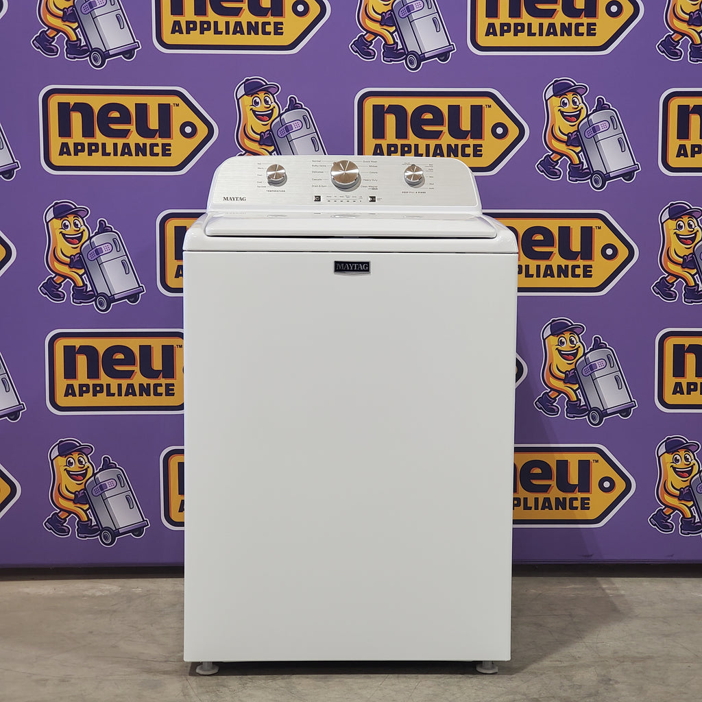 Pictures of Maytag 4.5 cu. ft. Capacity Top Load Washer with Power™ Agitator and Deep Fill MVW4505MW - Open Box and Maytag 7.0 cu. ft. Capacity Top Load Electric Wrinkle Prevent Dryer MED4500MW - Scratch & Dent (Minor) - Neu Appliance Outlet - Discount Appliance Outlet in Austin, Tx