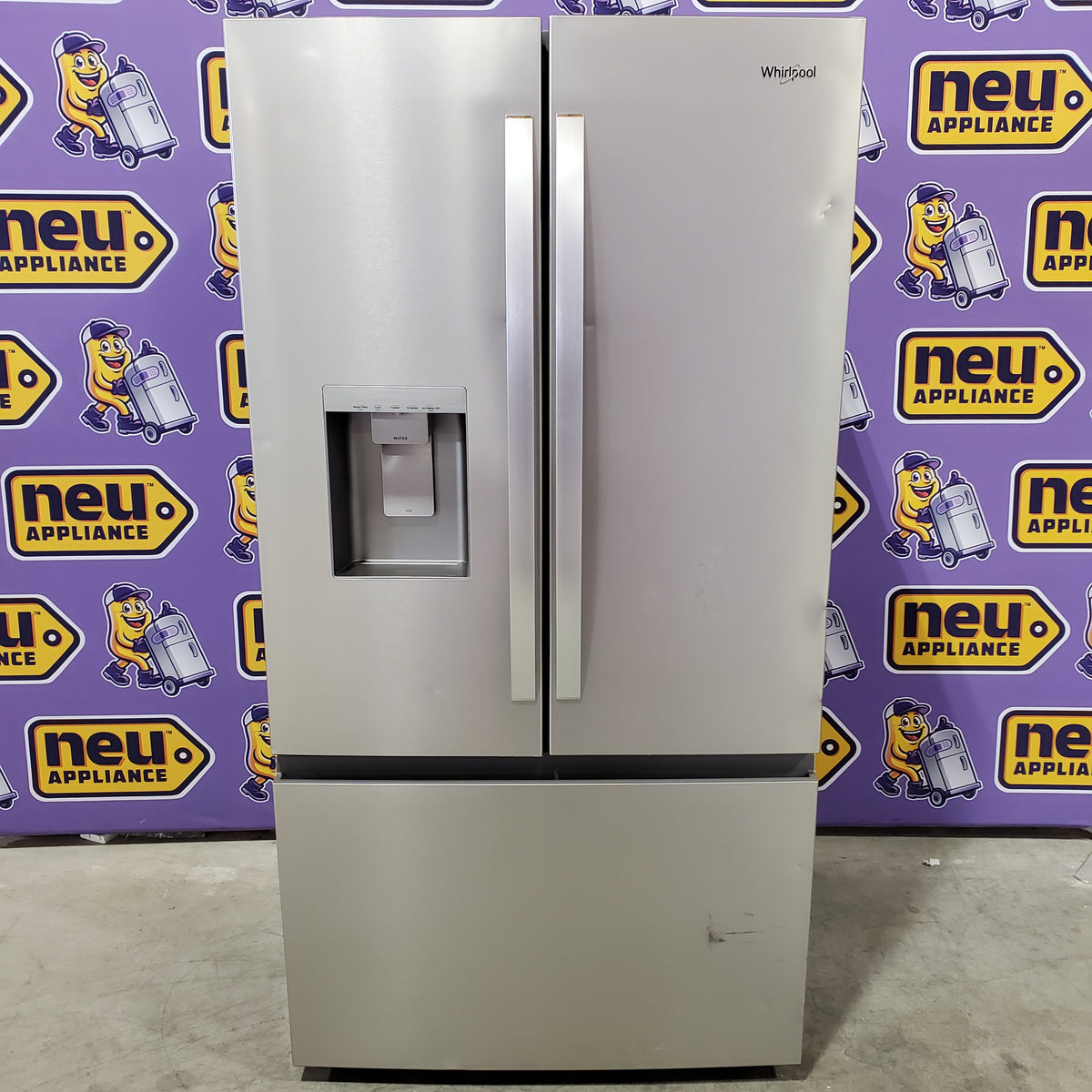 Whirlpool 30 Cu. Ft. French Door Refrigerator with Dual Ice Makers with Fingerprint-Resistant Stainless Finish WRFF3736SZ - Scratch & Dent (Major)
