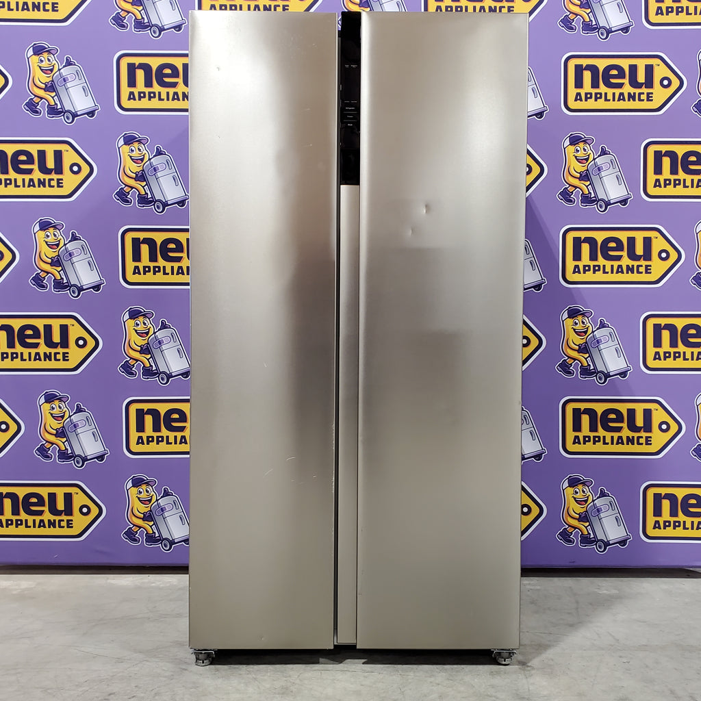 Pictures of Frigidaire 21 Cu. Ft. Counter-Depth Side-by-Side Refrigerator in Fingerprint-Resistant Stainless Steel 3SD430 - FRSG2115AV - Scratch & Dent (Moderate) - Neu Appliance Outlet - Discount Appliance Outlet in Austin, Tx