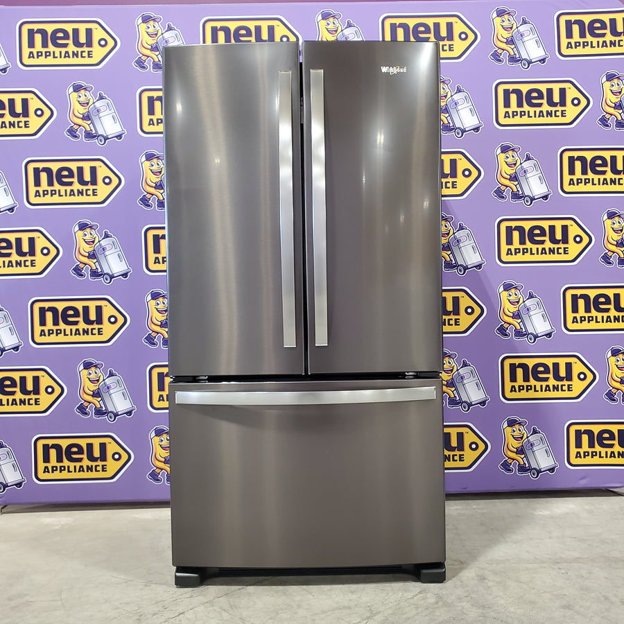 Whirlpool Black Stainless 36-Inch Wide 20 cu. ft. Counter-Depth French Door Bottom Mount Refrigerator WRFC2036RV - Open Box