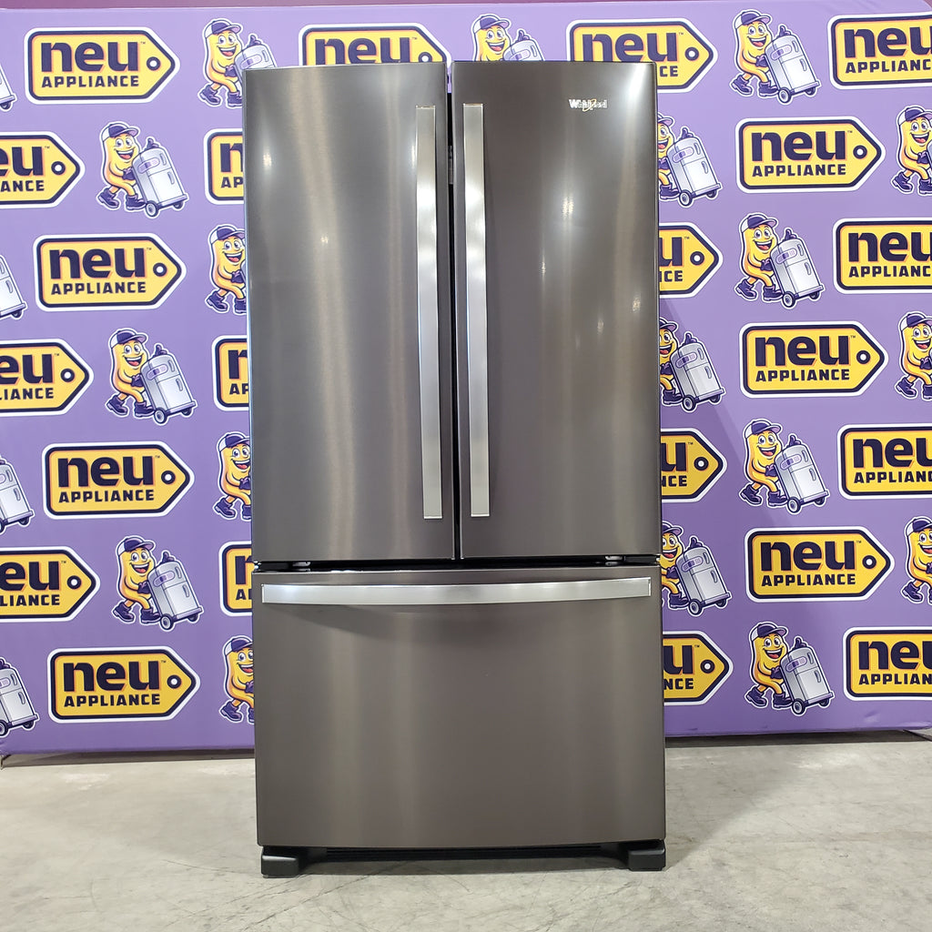 Pictures of Whirlpool Black Stainless 36-Inch Wide 20 cu. ft. Counter-Depth French Door Bottom Mount Refrigerator WRFC2036RV - Open Box - Neu Appliance Outlet - Discount Appliance Outlet in Austin, Tx