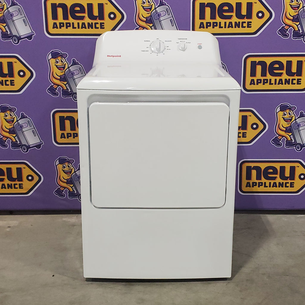 Hotpoint® 4.0 cu. ft. Capacity Washer with Cold Plus and Water Level Control HTW265ASWWW - Scratch & Dent (Minor) and Hotpoint® 6.2 cu. ft. vented Electric Dryer with Auto Dry 16146 - HTX26EASWWW - Scratch & Dent (Minor)