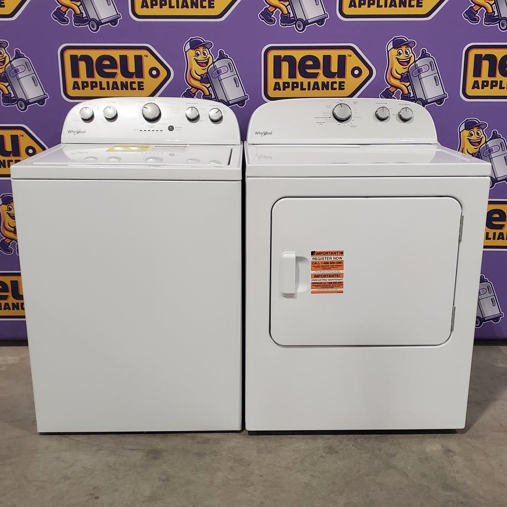 Pictures of Whirlpool Top Load 3.5 Cu. Ft. Washer with Deep Water Wash Option WTW4816FW - Open Box and Whirlpool Vented 7.0 Cu. Ft. Electric Dryer 16129 - WED4815EW - Open Box - Neu Appliance Outlet - Discount Appliance Outlet in Austin, Tx
