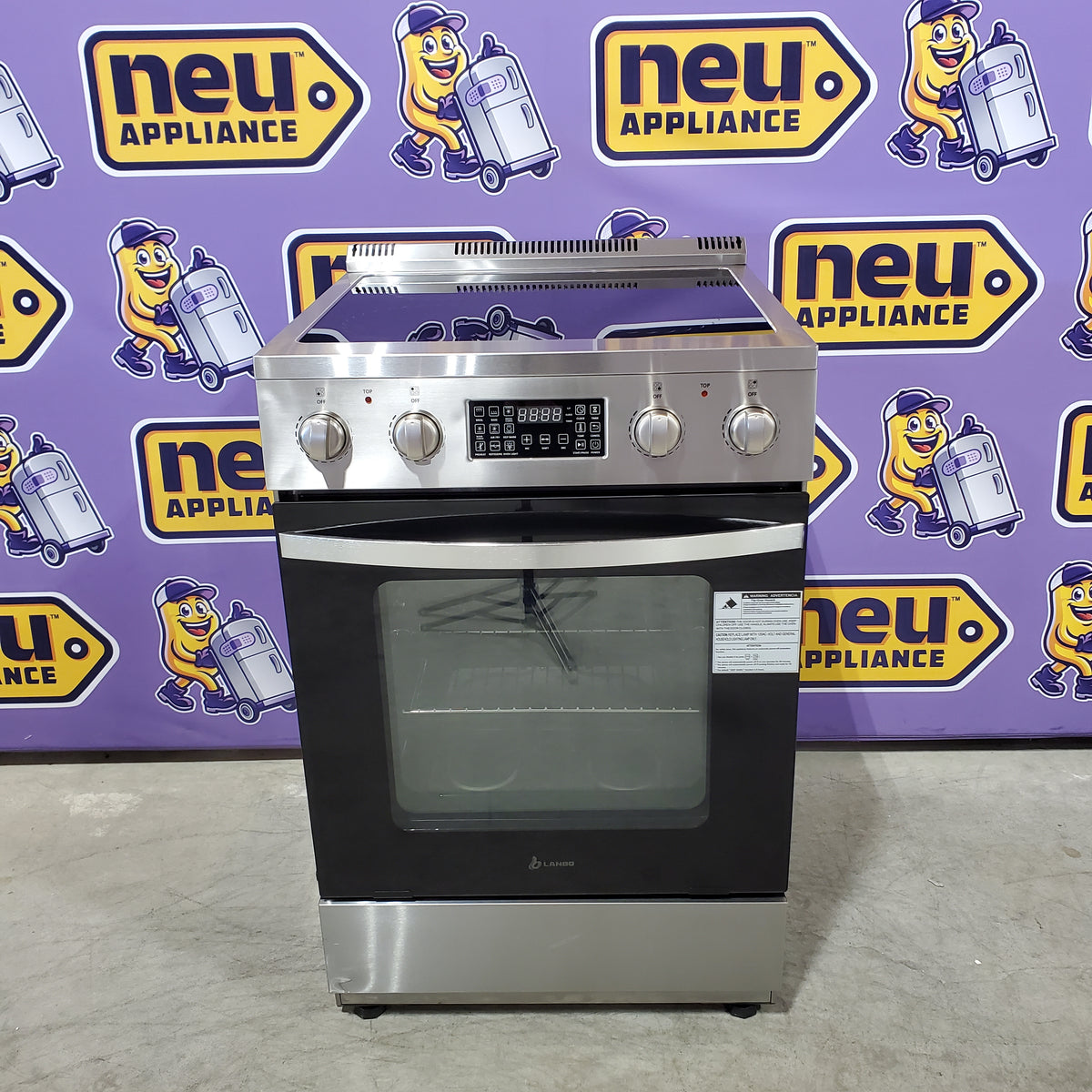 Lanbo 24 in. 4 Burner Elements Freestanding Electric Range in Stainless Steel with Air Fry, Rotisserie and True Convection 251315SD1156 - LBERT24RCSAA - Scratch & Dent (Minor)