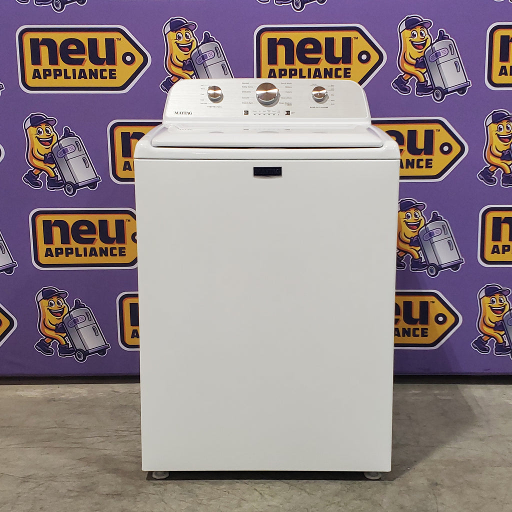 Pictures of Maytag 4.5 cu. ft. Capacity Top Load Washer with Power™ Agitator and Deep Fill MVW4505MW - Open Box and Maytag 7.0 cu. ft. Capacity Top Load Electric Wrinkle Prevent Dryer 16039 - MED4500MW - Open Box - Neu Appliance Outlet - Discount Appliance Outlet in Austin, Tx