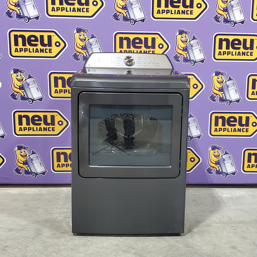 GE Profile ENERGY STAR 7.4 cu. ft. Electric Dryer with 120 ft. Venting in Diamond Gray 3SD634 - PTD60EBPRDG - Open Box
