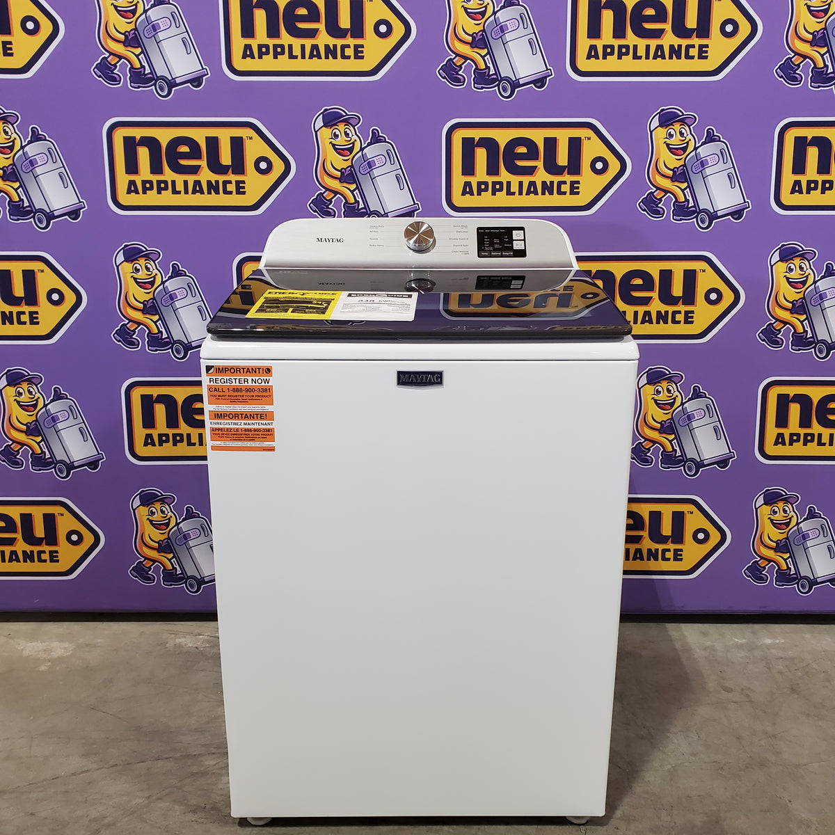 Maytag Top Load 4.8 cu ft Washer with Deep Fill and Slow-Close Glass Lid 30134SD176 - MVW6200KW - Scratch & Dent (Minor)