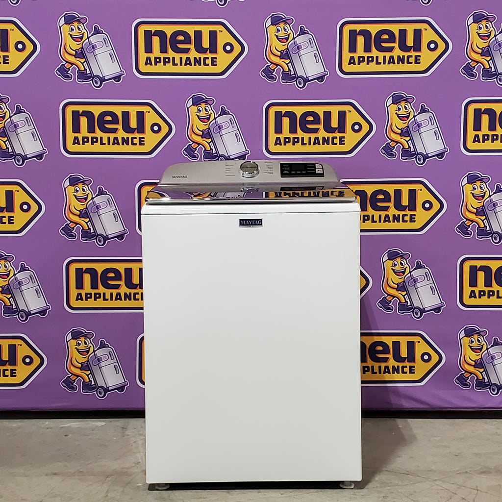 Pictures of Maytag 4.7 cu. ft. Smart Top Load Washing Machine with Extra Power Button and Deep Fill Option MVW6230HW - Open Box and Maytag 7.0 cu. ft. Electric Dryer with Moisture Sensing and Quick Dry Cycle 15029 - MED6200KW - Scratch & Dent (Minor) - Neu Appliance Outlet - Discount Appliance Outlet in Austin, Tx