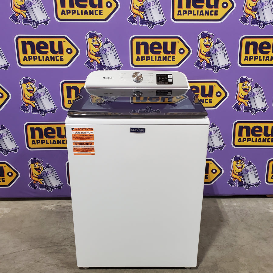 Maytag Top Load 4.8 cu ft Washer with Deep Fill and Slow-Close Glass Lid MVW6200KW - Scratch & Dent (Moderate) and Maytag 7.0 cu. ft Top Load Gas Dryer with Moisture Sensing 16222 - MGD6200KW - Scratch and Dent (Major)